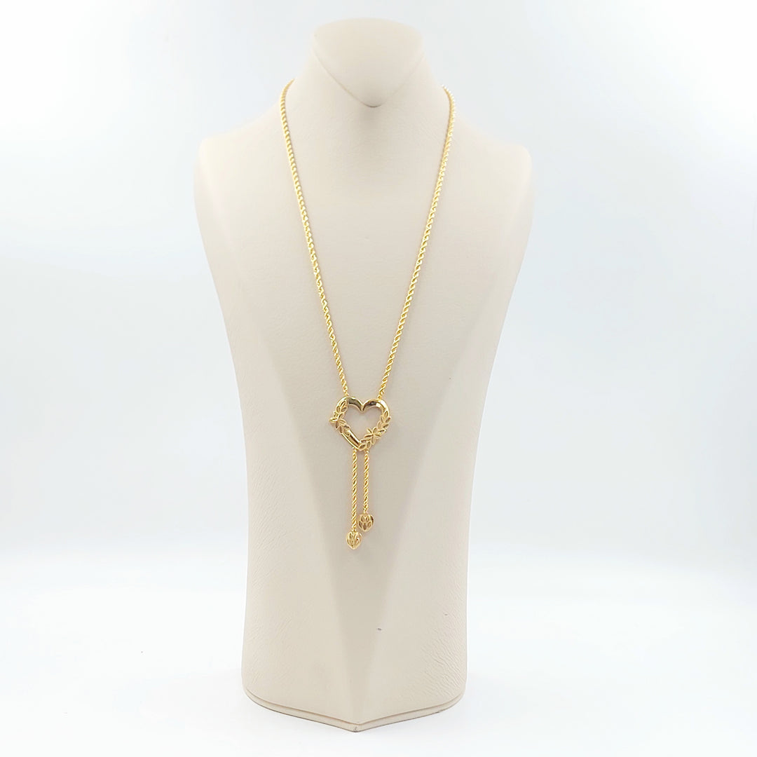 21K عقد مسبحة قلب-مجوهرات الشيخ سعيد-Saeed Jewelry 