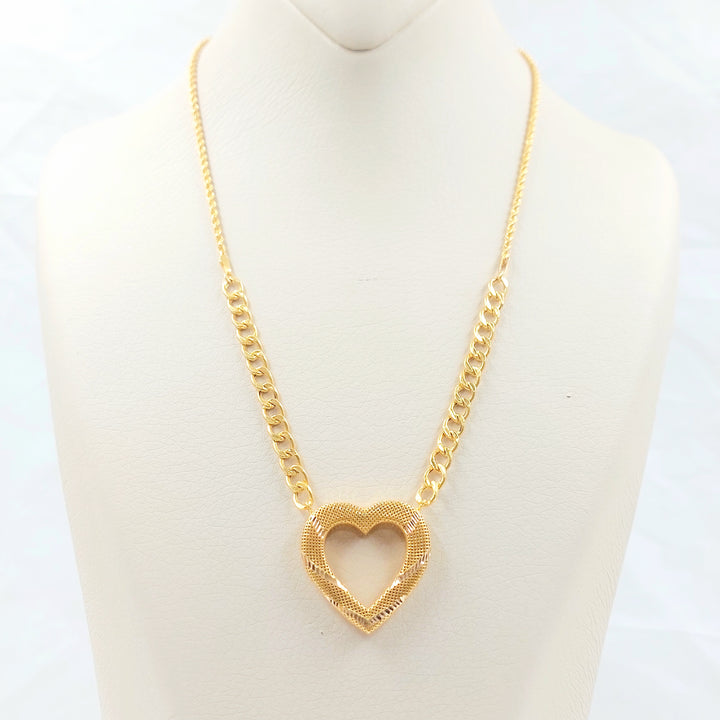 21K عقد قلب-مجوهرات الشيخ سعيد-Saeed Jewelry 