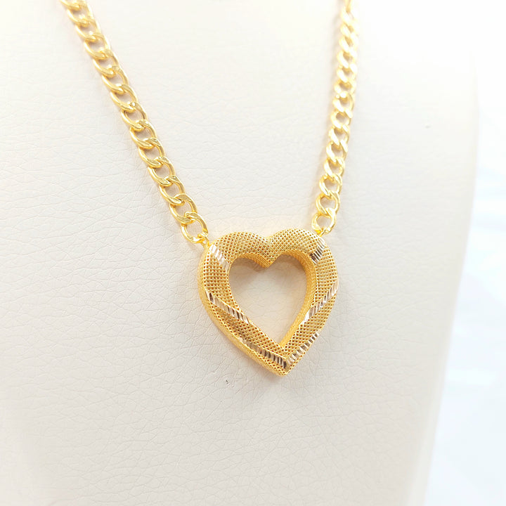 21K عقد قلب-مجوهرات الشيخ سعيد-Saeed Jewelry 