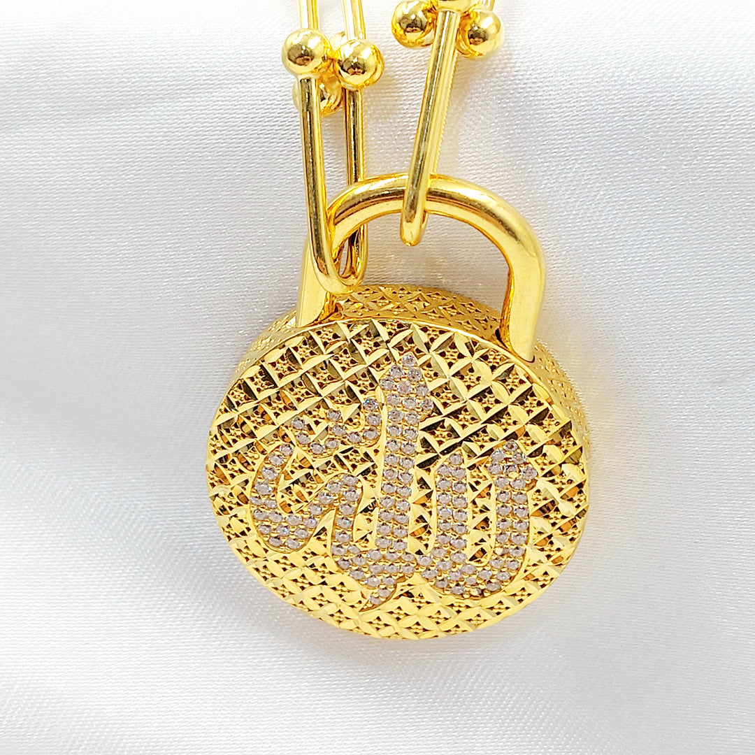 21K عقد بيبر كليب اسلامي-مجوهرات الشيخ سعيد-Saeed Jewelry 