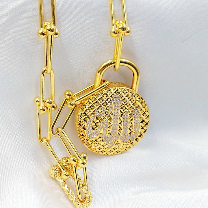 21K عقد بيبر كليب اسلامي-مجوهرات الشيخ سعيد-Saeed Jewelry 