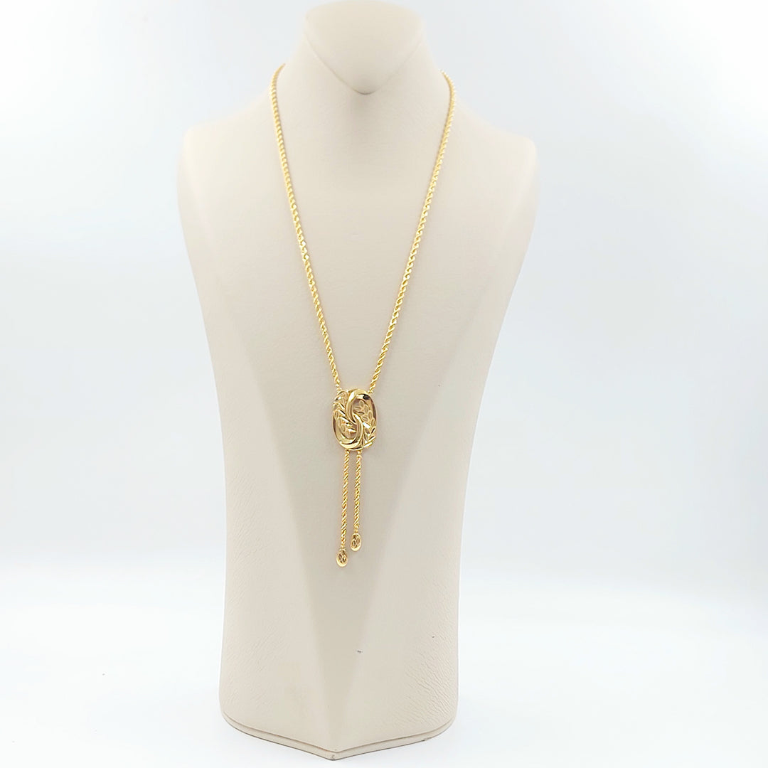 21K عقد مسبحة ورق الشجر-مجوهرات الشيخ سعيد-Saeed Jewelry 