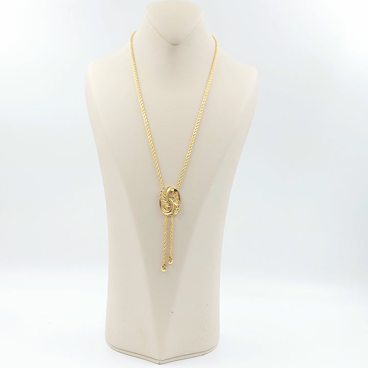 21K عقد مسبحة ورق الشجر-مجوهرات الشيخ سعيد-Saeed Jewelry 