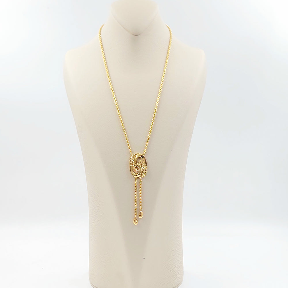 21K عقد مسبحة ورق الشجر-مجوهرات الشيخ سعيد-Saeed Jewelry 