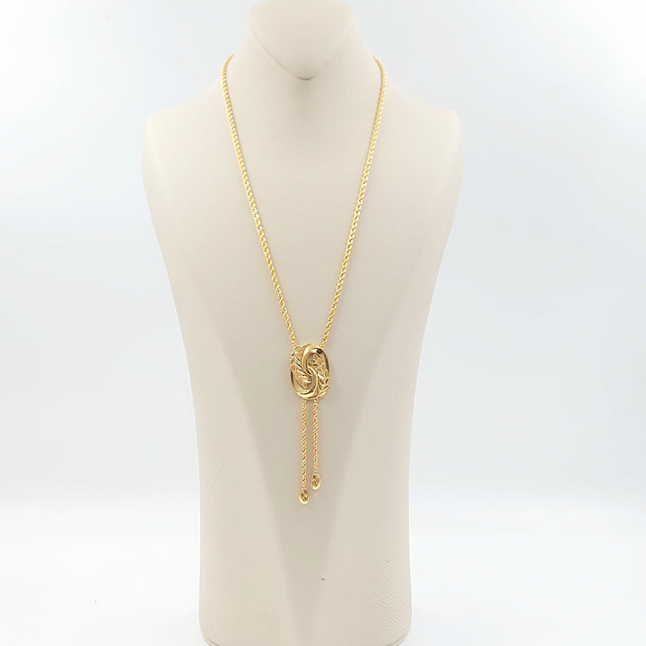 21K عقد مسبحة ورق الشجر-مجوهرات الشيخ سعيد-Saeed Jewelry 