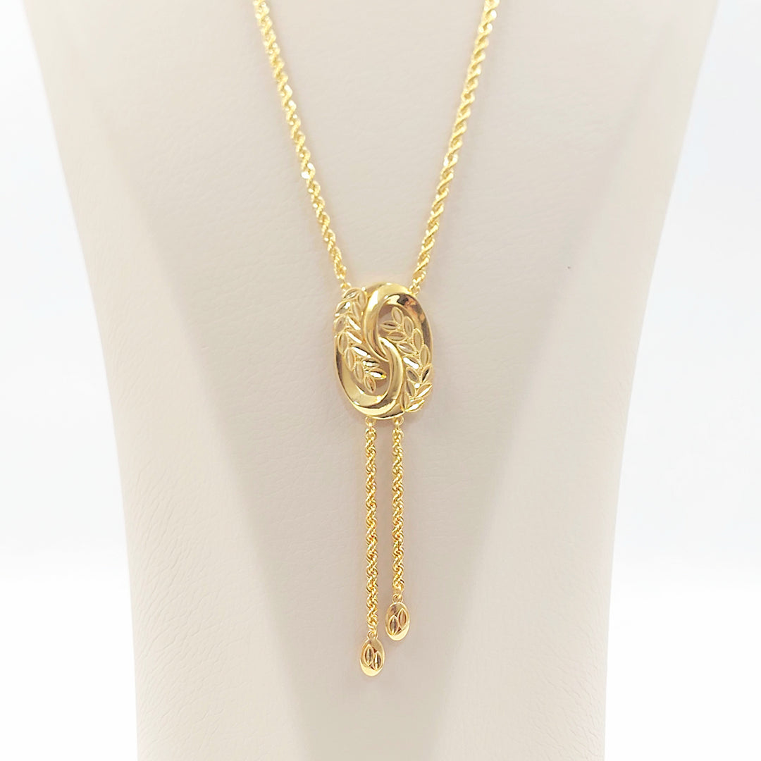 21K عقد مسبحة ورق الشجر-مجوهرات الشيخ سعيد-Saeed Jewelry 