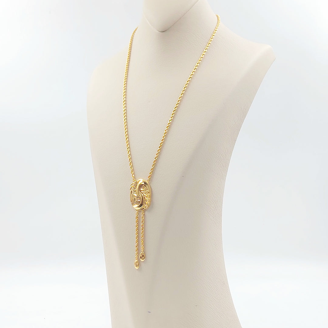 21K عقد مسبحة ورق الشجر-مجوهرات الشيخ سعيد-Saeed Jewelry 