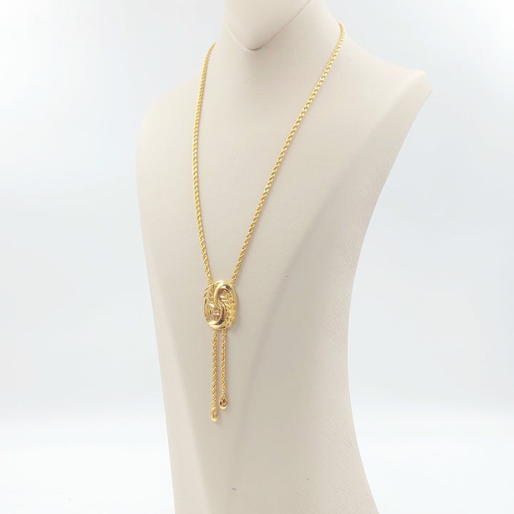 21K عقد مسبحة ورق الشجر-مجوهرات الشيخ سعيد-Saeed Jewelry 