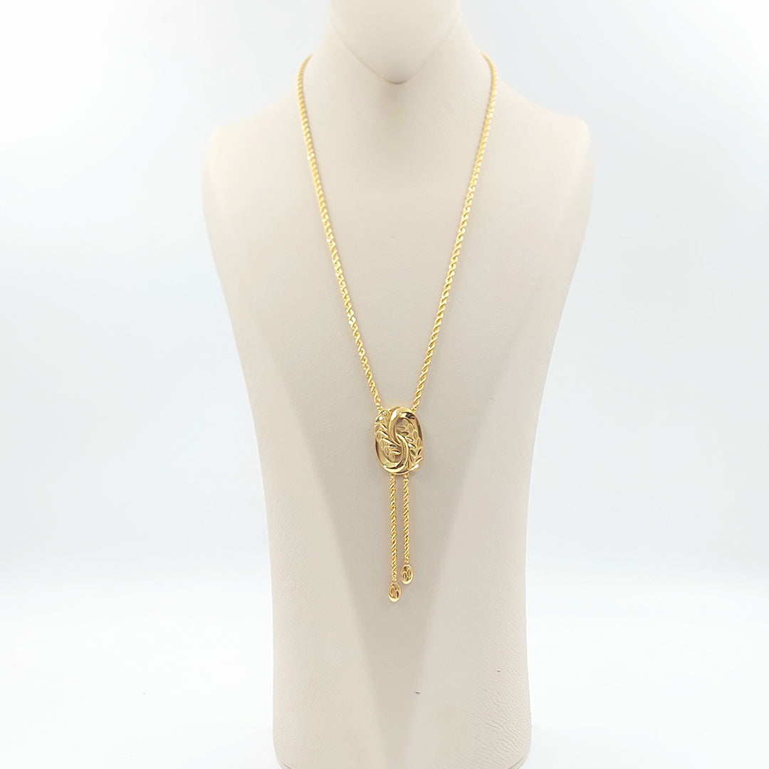 21K عقد مسبحة ورق الشجر-مجوهرات الشيخ سعيد-Saeed Jewelry 