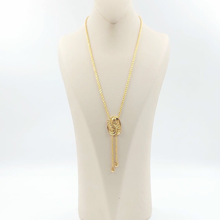 21K عقد مسبحة ورق الشجر-مجوهرات الشيخ سعيد-Saeed Jewelry 