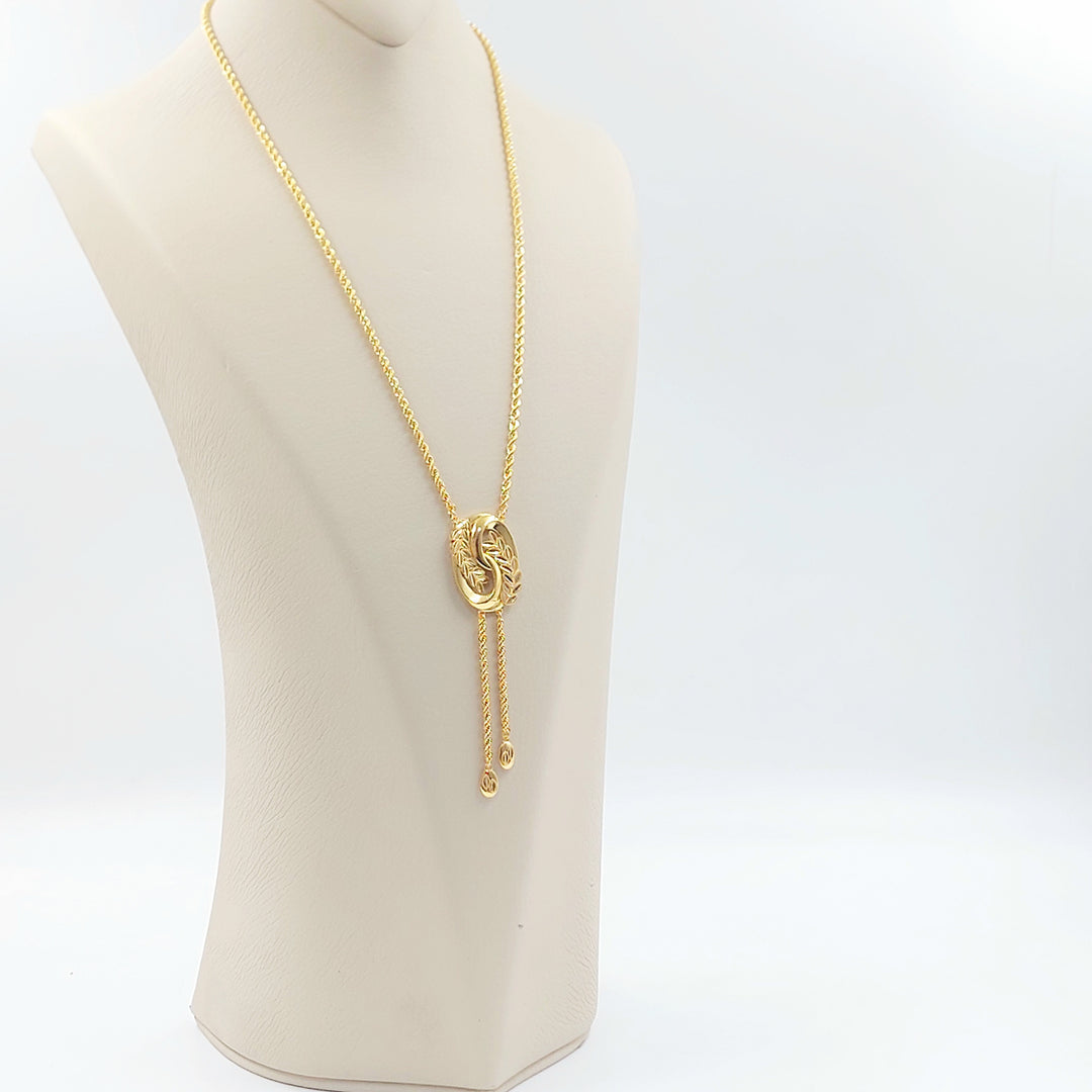 21K عقد مسبحة ورق الشجر-مجوهرات الشيخ سعيد-Saeed Jewelry 