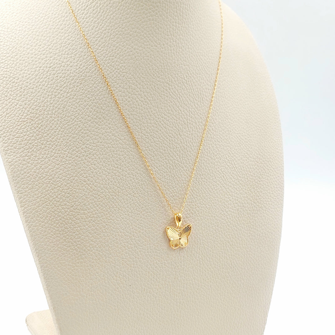 21K عقد فراشة ناعم-مجوهرات الشيخ سعيد-Saeed Jewelry 