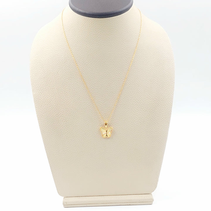 21K عقد فراشة ناعم-مجوهرات الشيخ سعيد-Saeed Jewelry 