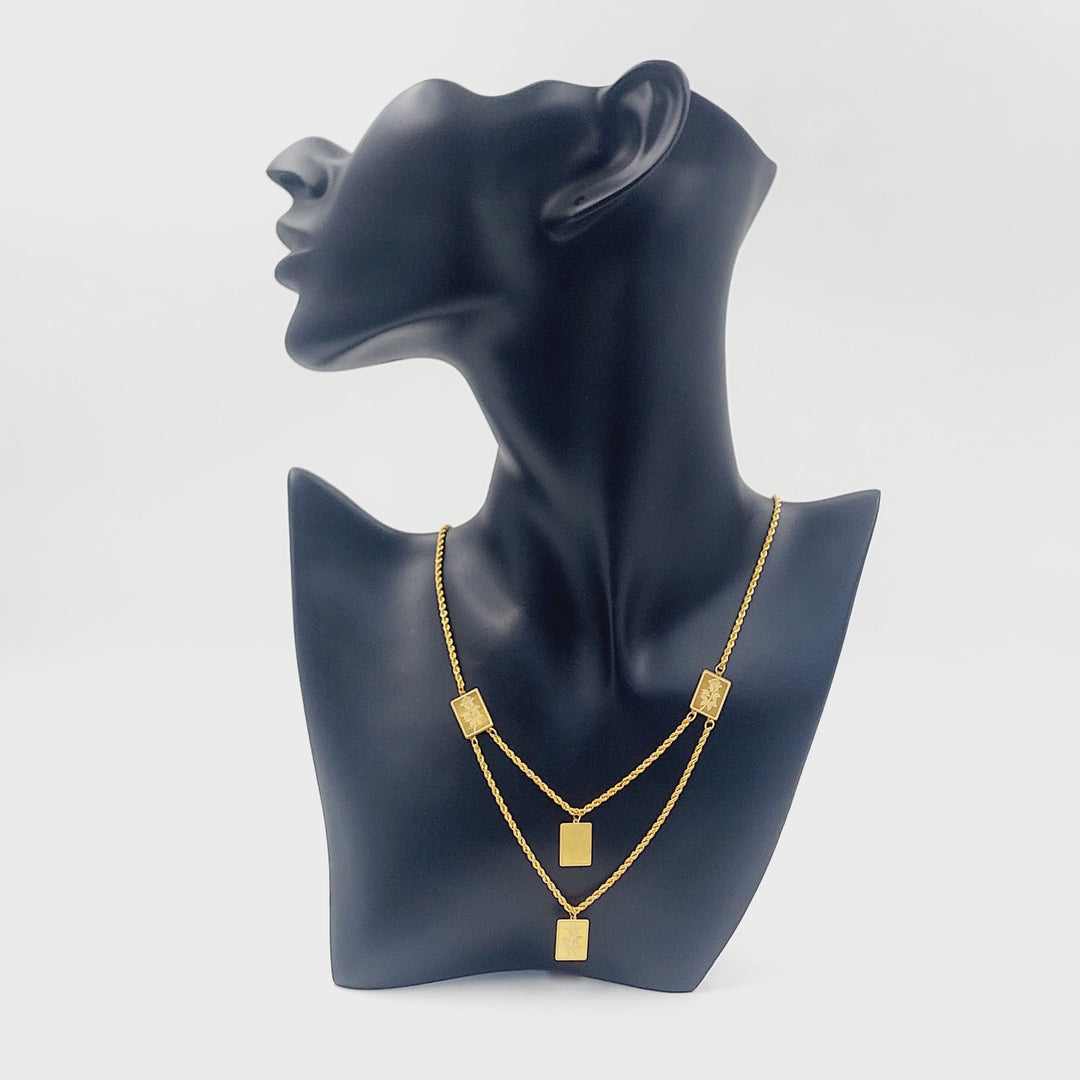 21K عقد اونصه ناعم-مجوهرات الشيخ سعيد-Saeed Jewelry 