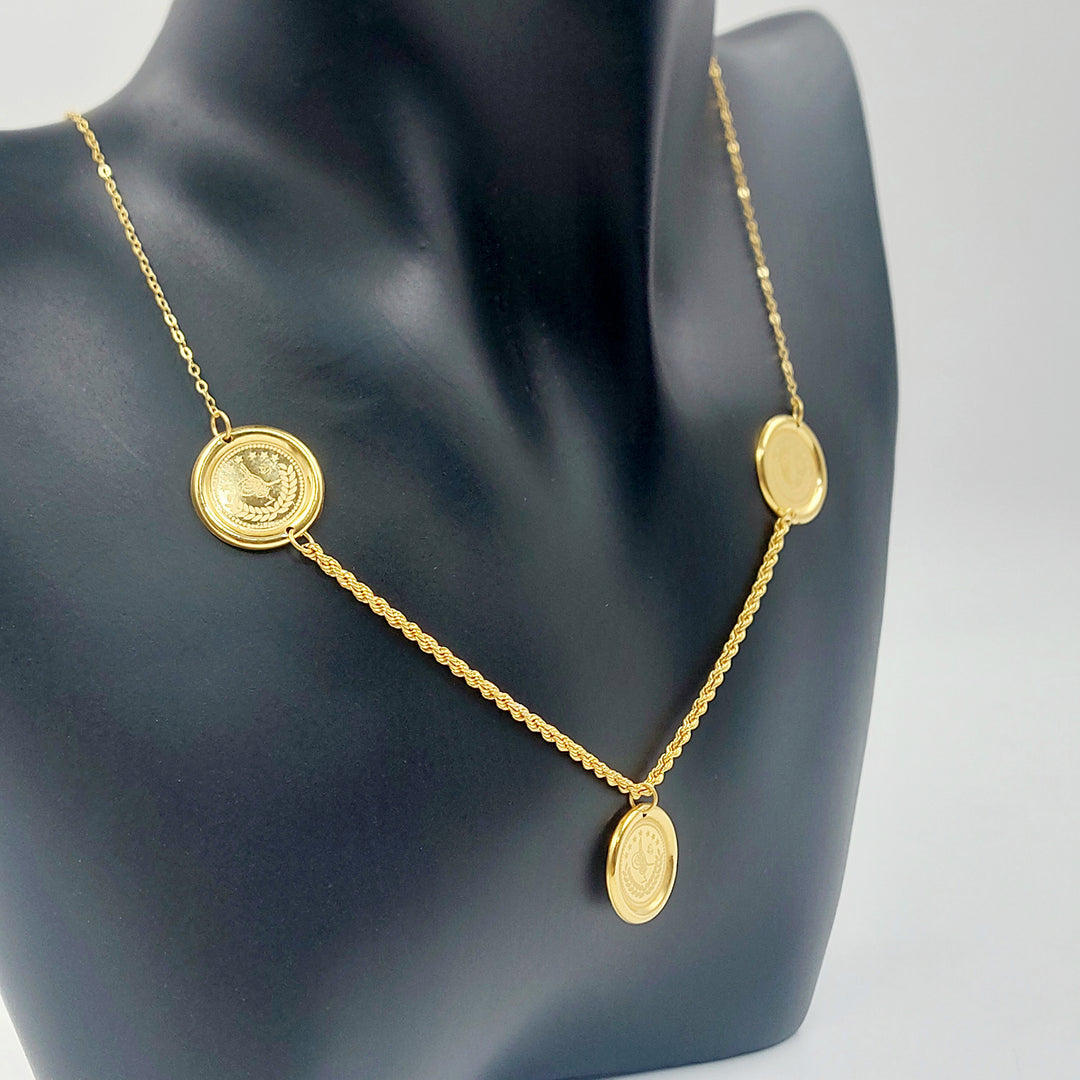 21K عقد رشادي ناعم-مجوهرات الشيخ سعيد-Saeed Jewelry 