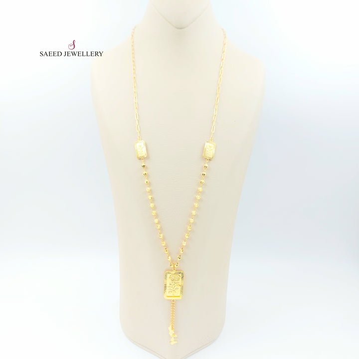 21K عقد مسبحة اونصه-مجوهرات الشيخ سعيد-Saeed Jewelry 