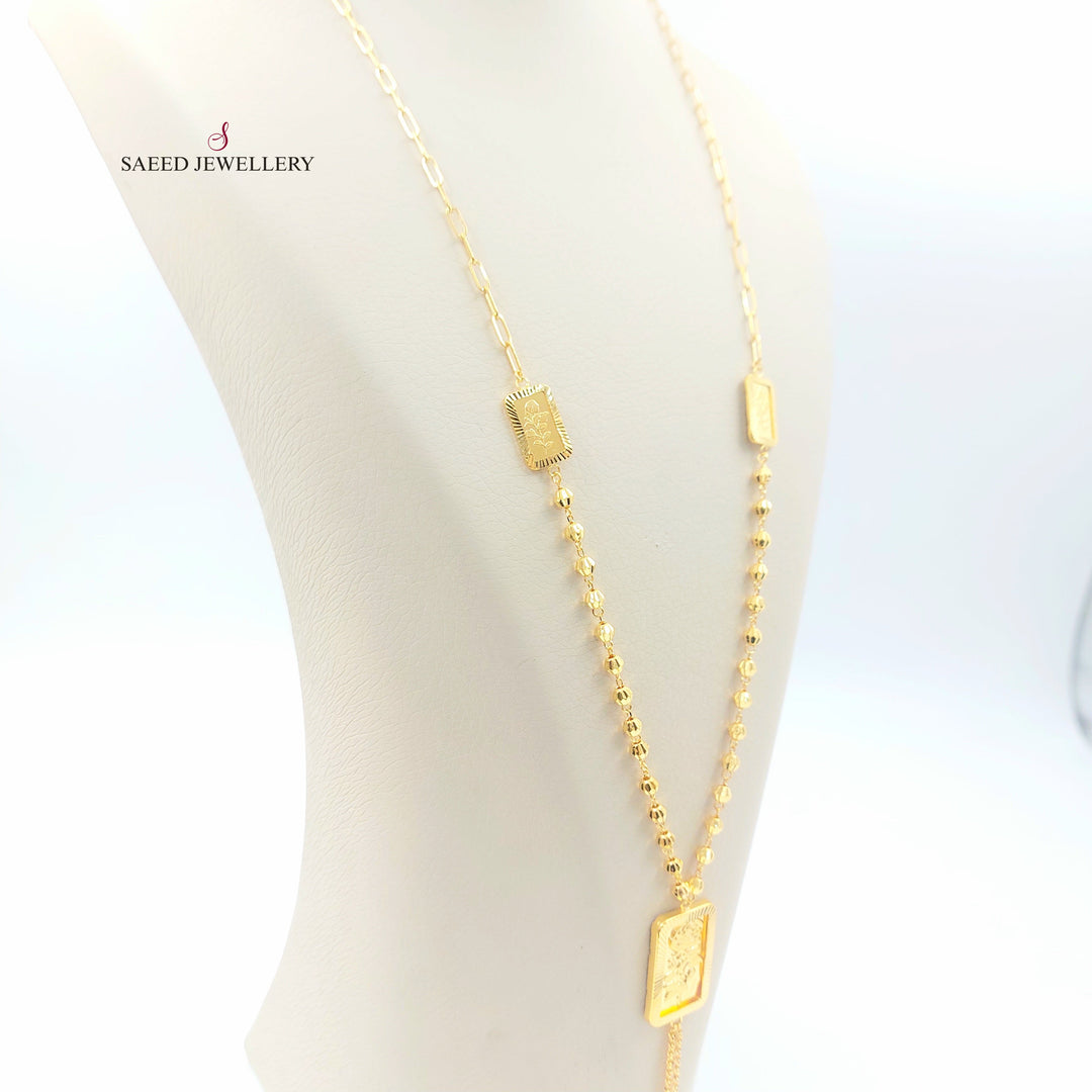 21K عقد مسبحة اونصه-مجوهرات الشيخ سعيد-Saeed Jewelry 