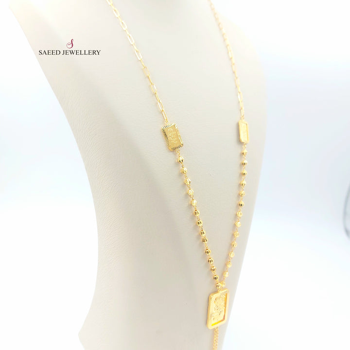 21K عقد مسبحة اونصه-مجوهرات الشيخ سعيد-Saeed Jewelry 