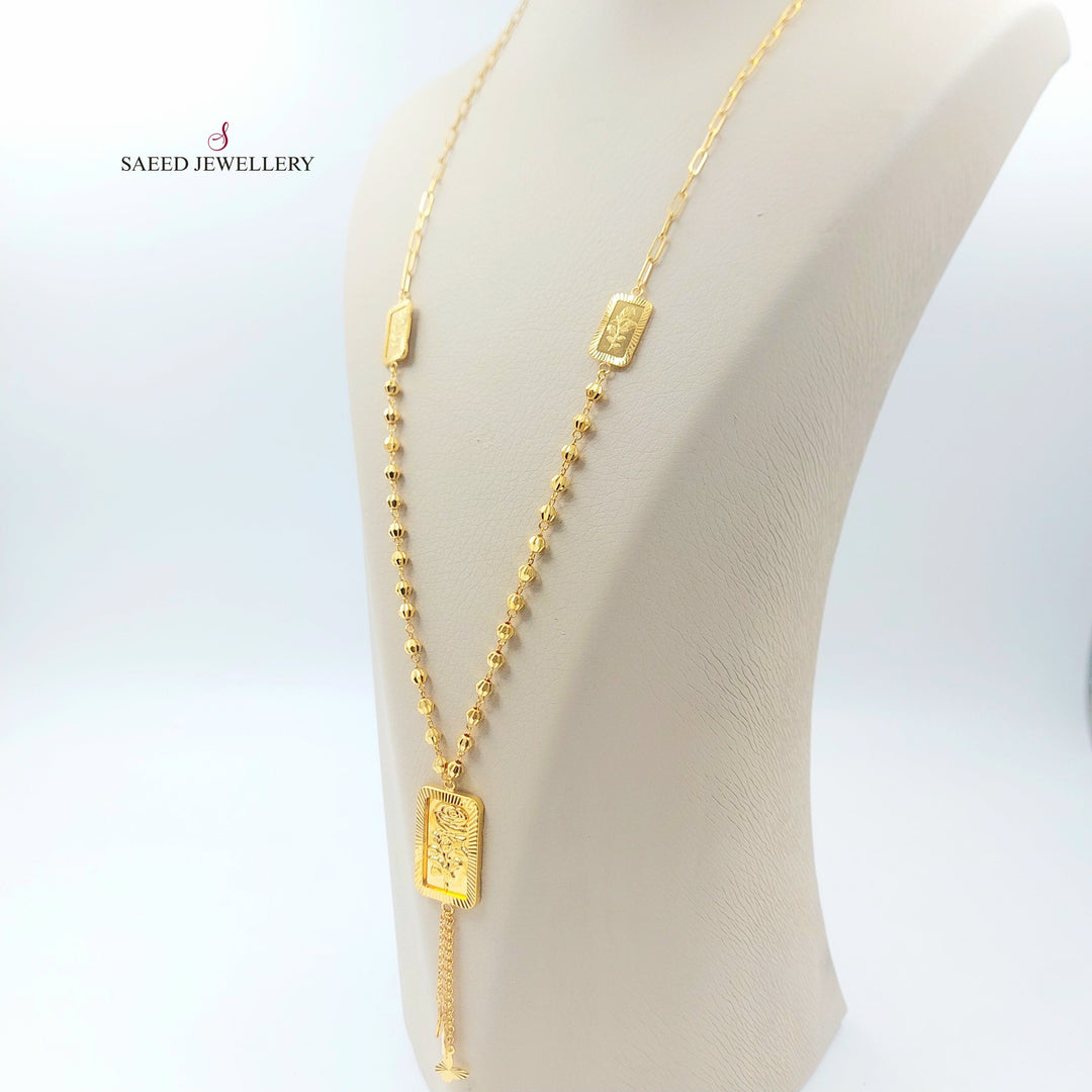 21K عقد مسبحة اونصه-مجوهرات الشيخ سعيد-Saeed Jewelry 