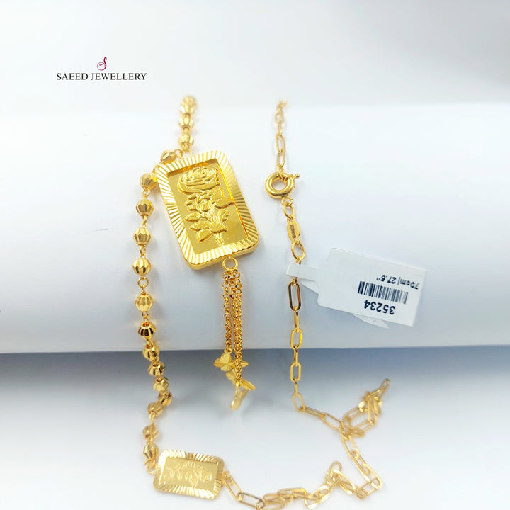 21K عقد مسبحة اونصه-مجوهرات الشيخ سعيد-Saeed Jewelry 