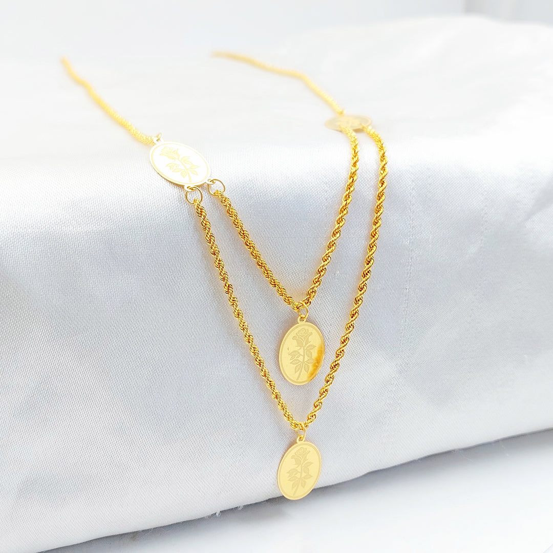 21K عقد اونصه قشرة-مجوهرات الشيخ سعيد-Saeed Jewelry 