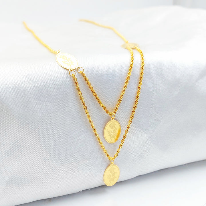 21K عقد اونصه قشرة-مجوهرات الشيخ سعيد-Saeed Jewelry 