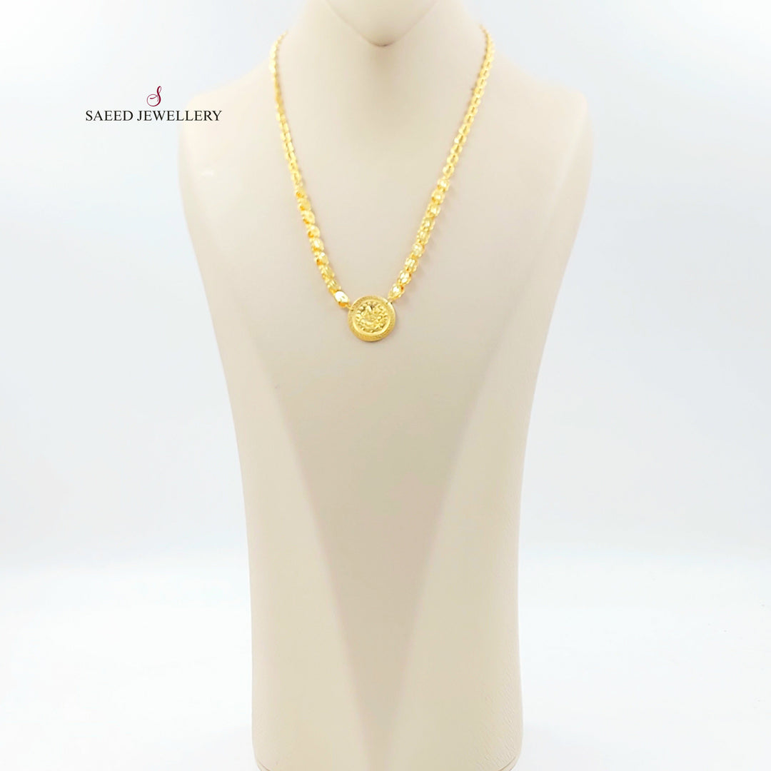 21K عقد رشادي قشرة-مجوهرات الشيخ سعيد-Saeed Jewelry 