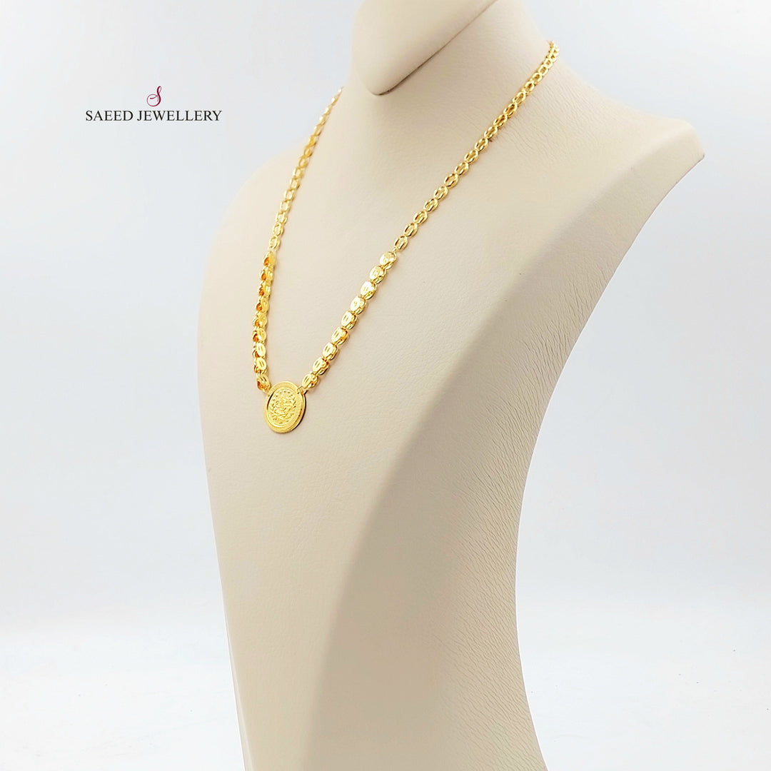 21K عقد رشادي قشرة-مجوهرات الشيخ سعيد-Saeed Jewelry 