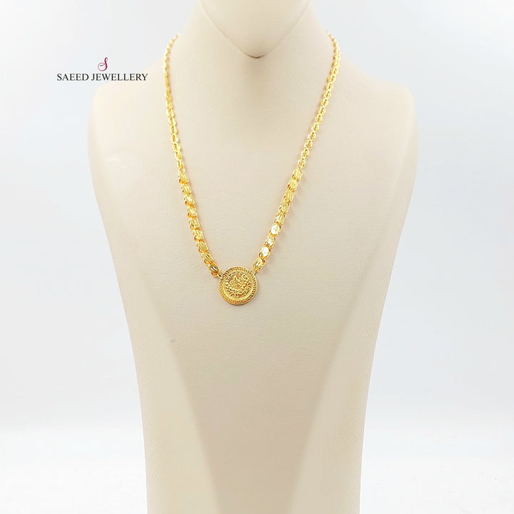 21K عقد رشادي قشرة-مجوهرات الشيخ سعيد-Saeed Jewelry 