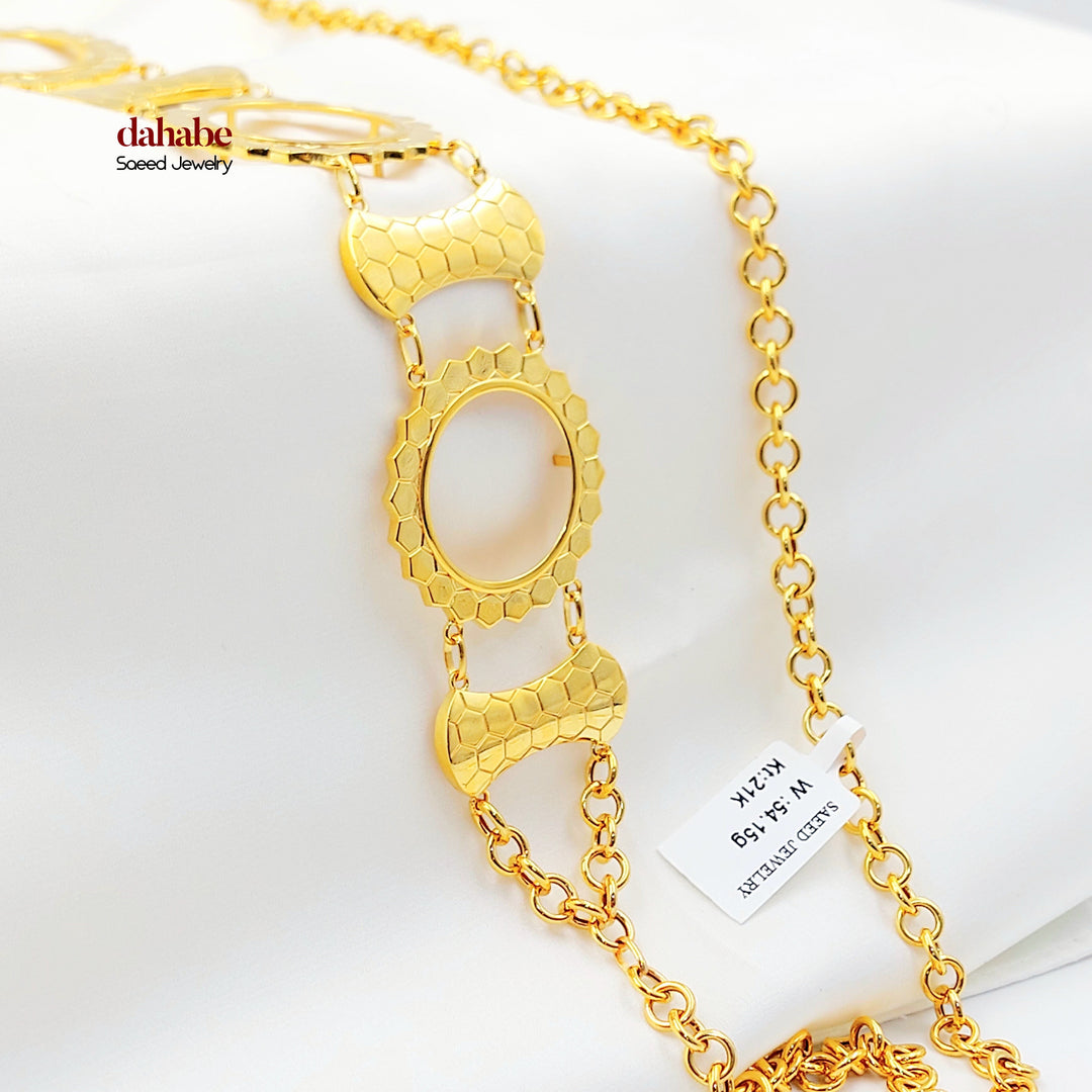 21K عقد برواز ليرات رشادي-مجوهرات الشيخ سعيد-Saeed Jewelry 