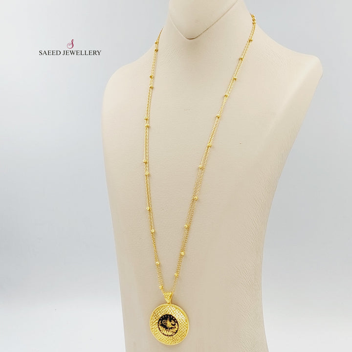 21K عقد مسبحة رشادي-مجوهرات الشيخ سعيد-Saeed Jewelry 