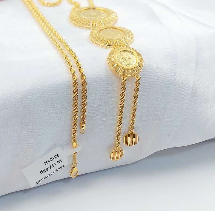 21K عقد مسبحة رشادي-مجوهرات الشيخ سعيد-Saeed Jewelry 