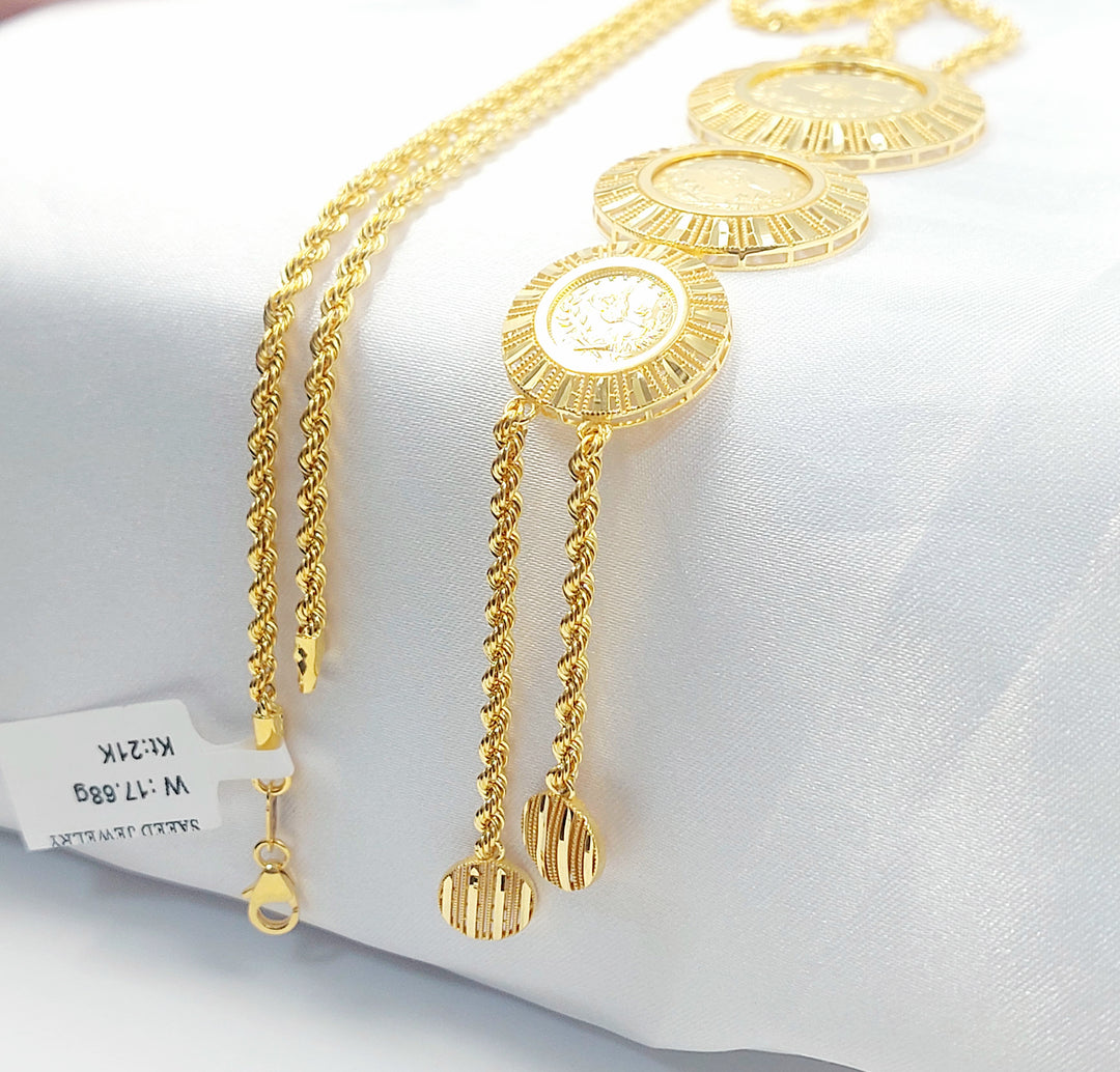 21K عقد مسبحة رشادي-مجوهرات الشيخ سعيد-Saeed Jewelry 