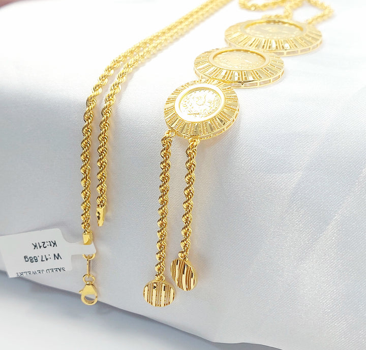 21K عقد مسبحة رشادي-مجوهرات الشيخ سعيد-Saeed Jewelry 