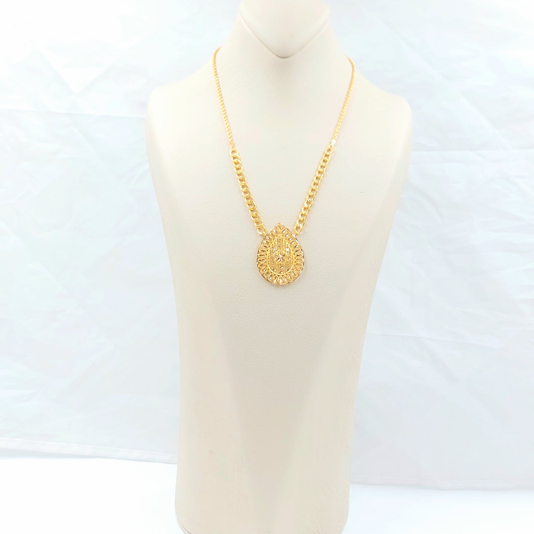 21K عقد سنبلة-مجوهرات الشيخ سعيد-Saeed Jewelry 