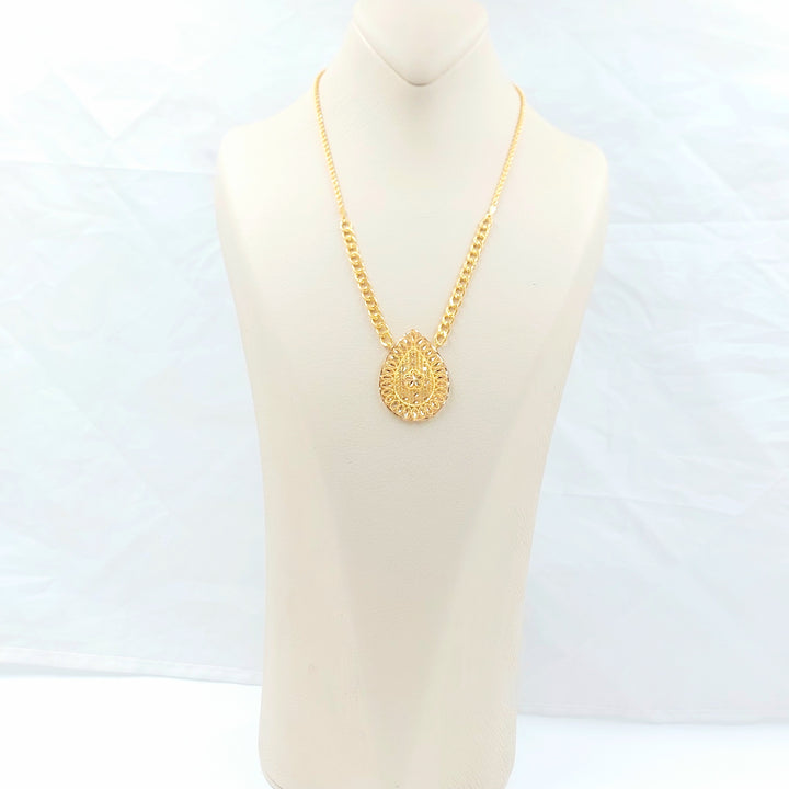 21K عقد سنبلة-مجوهرات الشيخ سعيد-Saeed Jewelry 