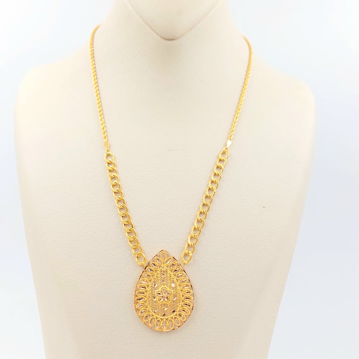 21K عقد سنبلة-مجوهرات الشيخ سعيد-Saeed Jewelry 