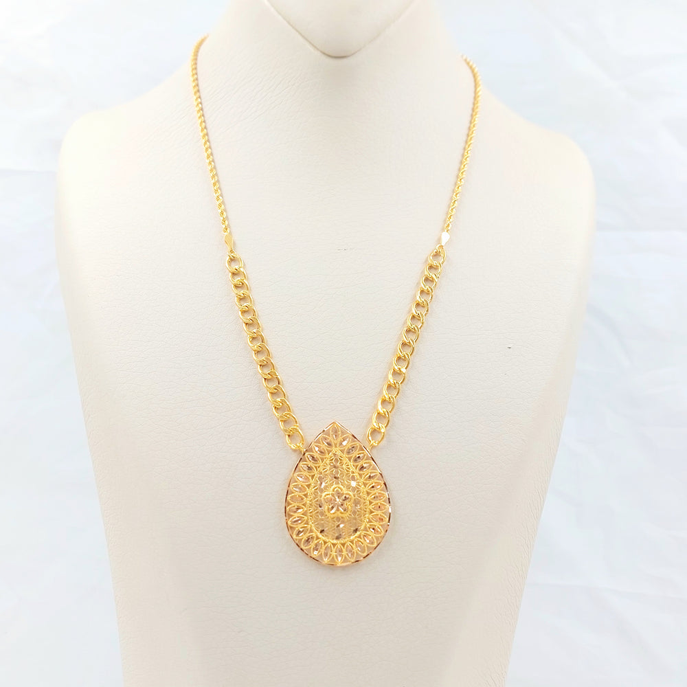 21K عقد سنبلة-مجوهرات الشيخ سعيد-Saeed Jewelry 