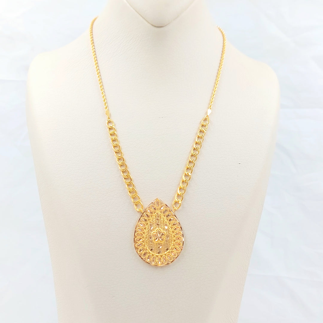 21K عقد سنبلة-مجوهرات الشيخ سعيد-Saeed Jewelry 