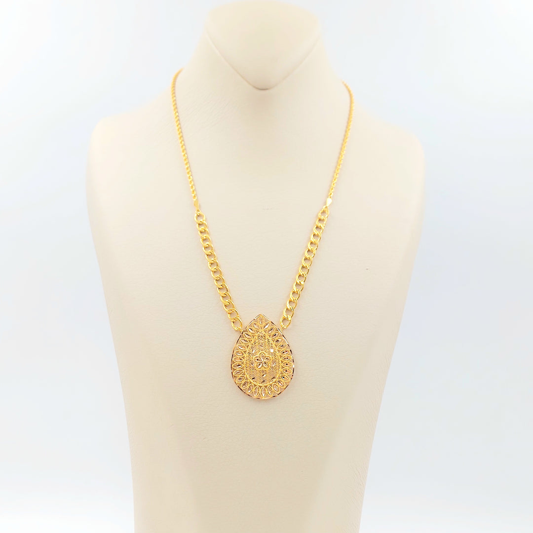 21K عقد سنبلة-مجوهرات الشيخ سعيد-Saeed Jewelry 