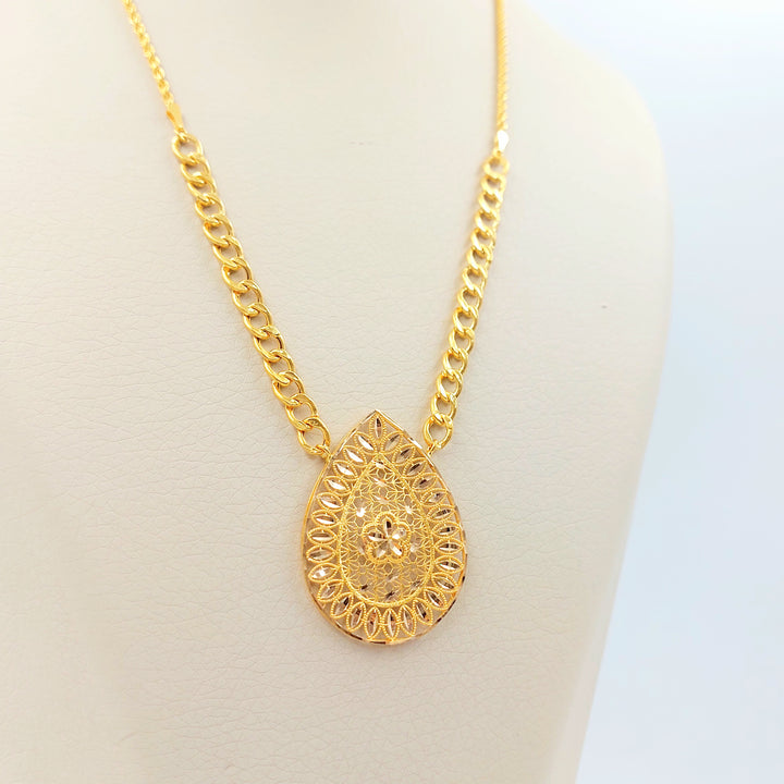 21K عقد سنبلة-مجوهرات الشيخ سعيد-Saeed Jewelry 