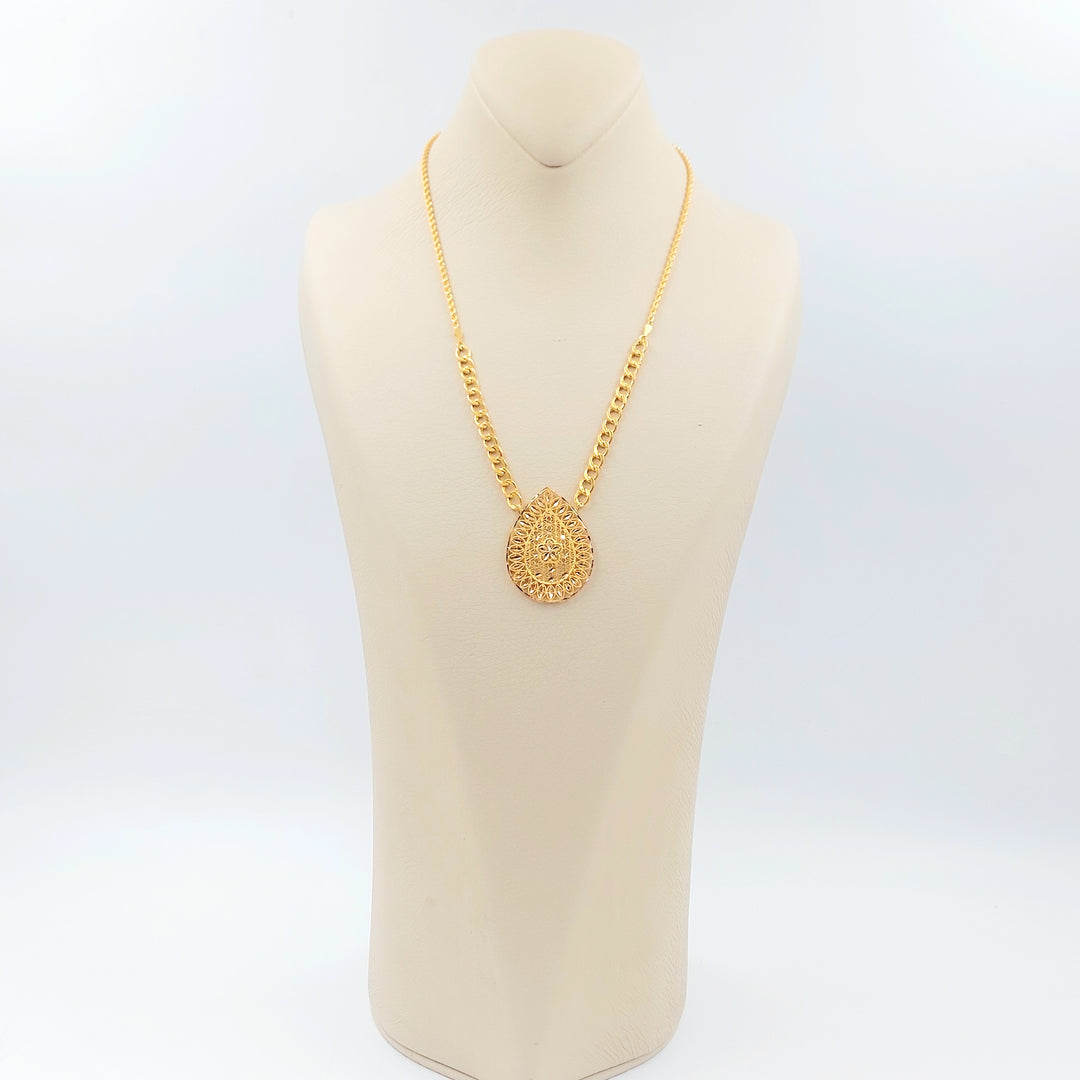 21K عقد سنبلة-مجوهرات الشيخ سعيد-Saeed Jewelry 