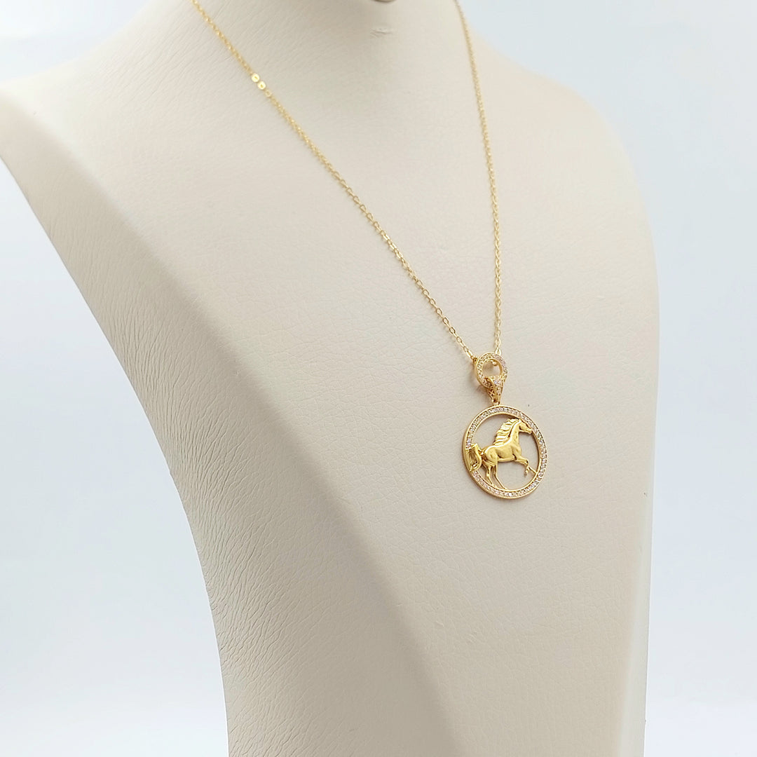 21K عقد حصان مرصع-مجوهرات الشيخ سعيد-Saeed Jewelry 