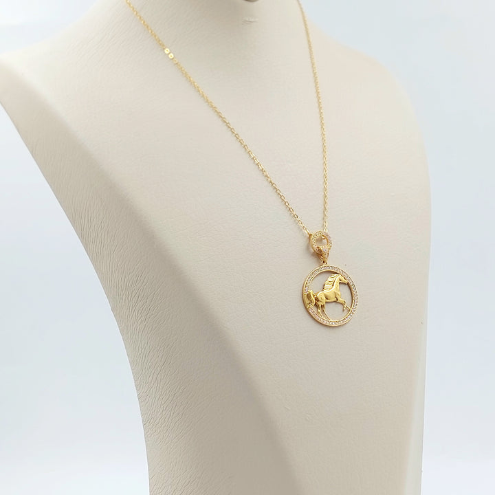 21K عقد حصان مرصع-مجوهرات الشيخ سعيد-Saeed Jewelry 