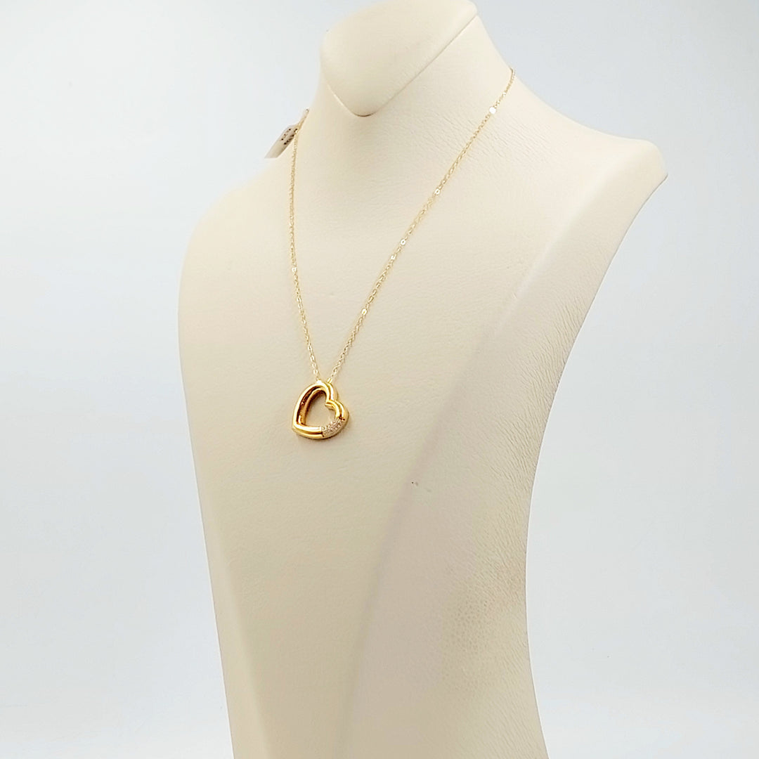 21K عقد قلب مرصع-مجوهرات الشيخ سعيد-Saeed Jewelry 