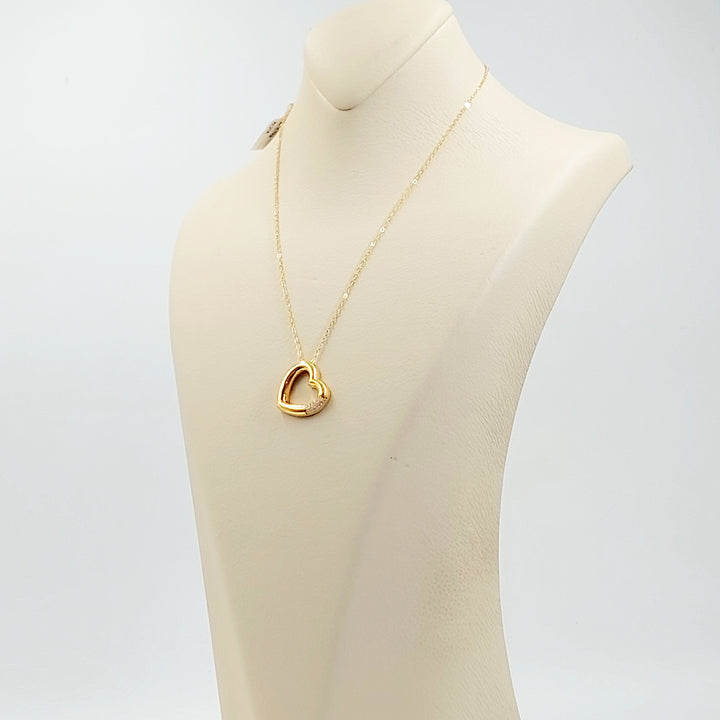 21K عقد قلب مرصع-مجوهرات الشيخ سعيد-Saeed Jewelry 
