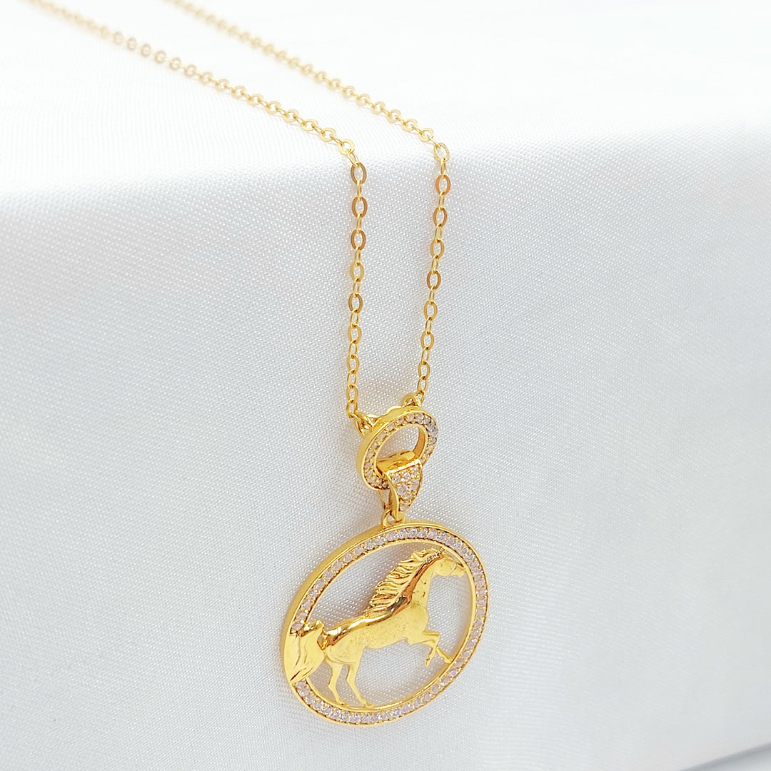 21K عقد حصان مرصع-مجوهرات الشيخ سعيد-Saeed Jewelry 