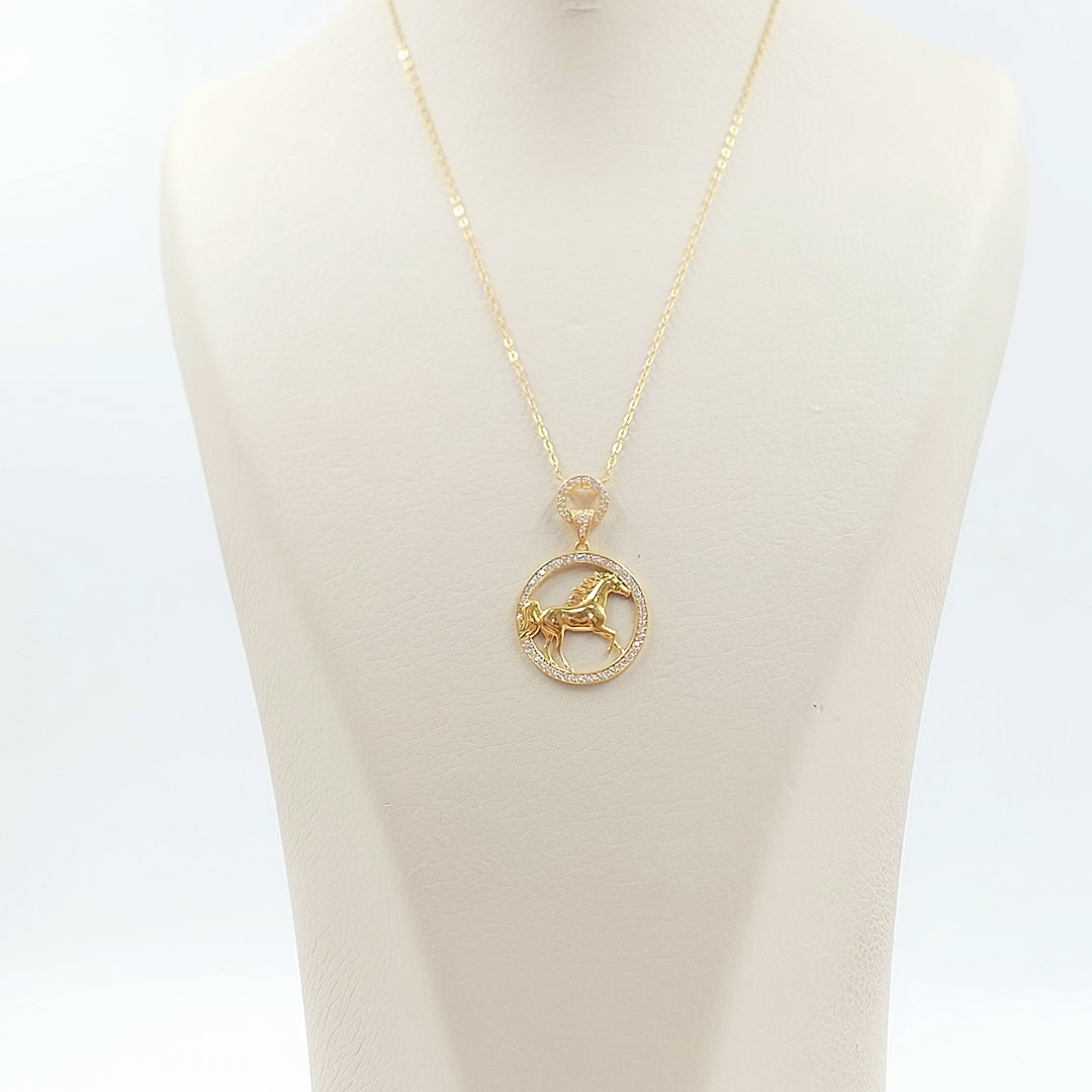 21K عقد حصان مرصع-مجوهرات الشيخ سعيد-Saeed Jewelry 