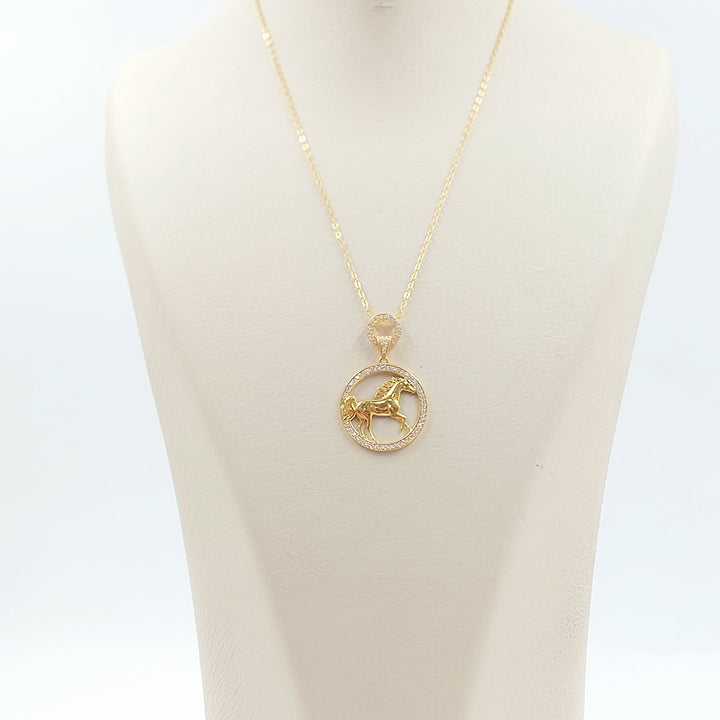 21K عقد حصان مرصع-مجوهرات الشيخ سعيد-Saeed Jewelry 