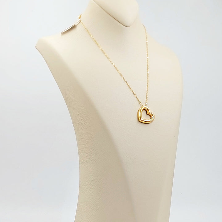 21K عقد قلب مرصع-مجوهرات الشيخ سعيد-Saeed Jewelry 